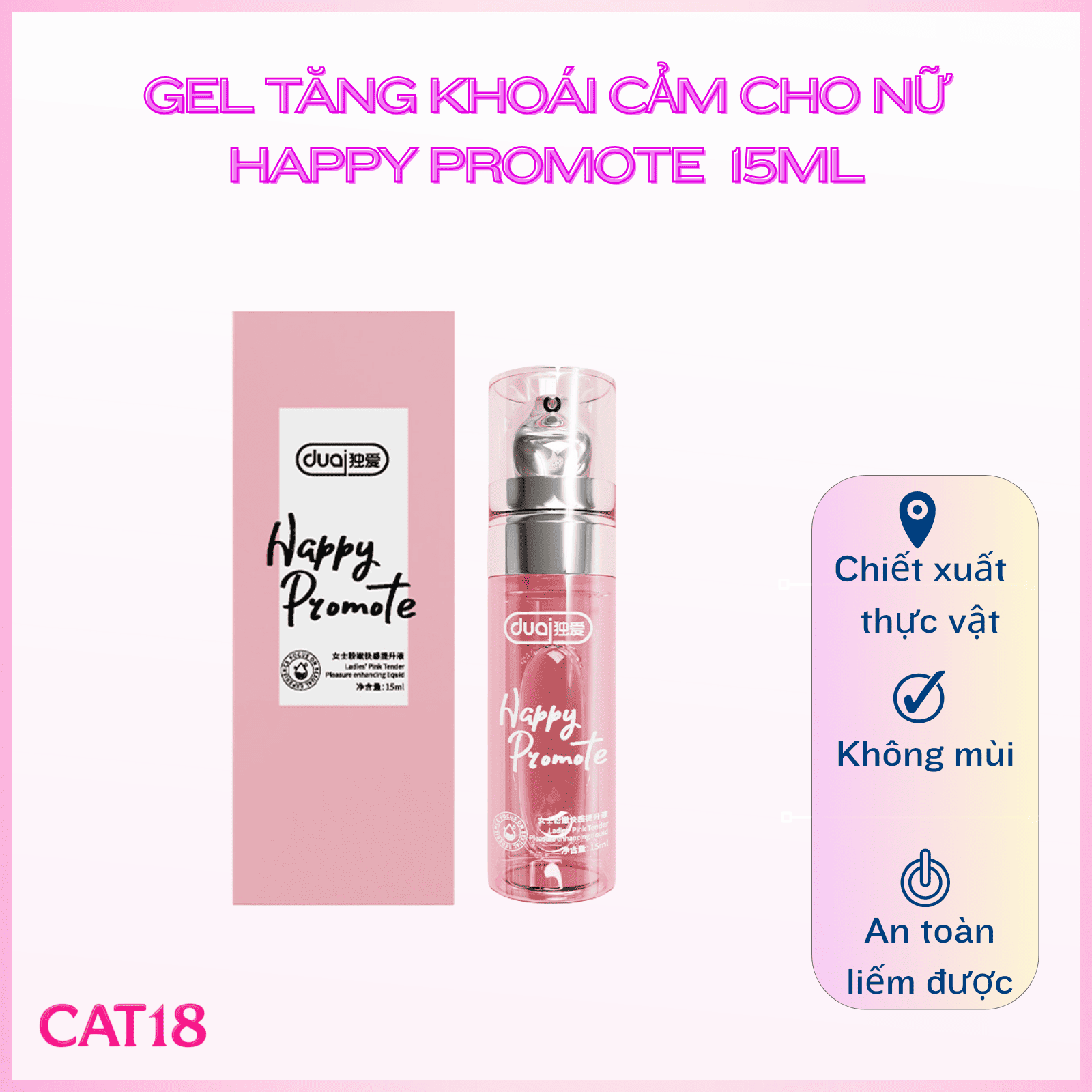 Gel Tăng Khoái Cảm Cho Nữ Happy Promote 15ml CAT18