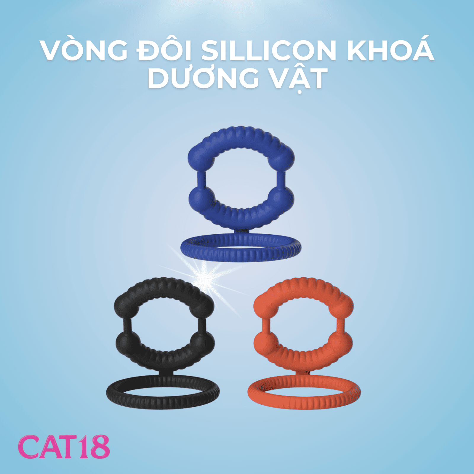Vòng Đôi Sillicon Khoá Dương Vật CAT18
