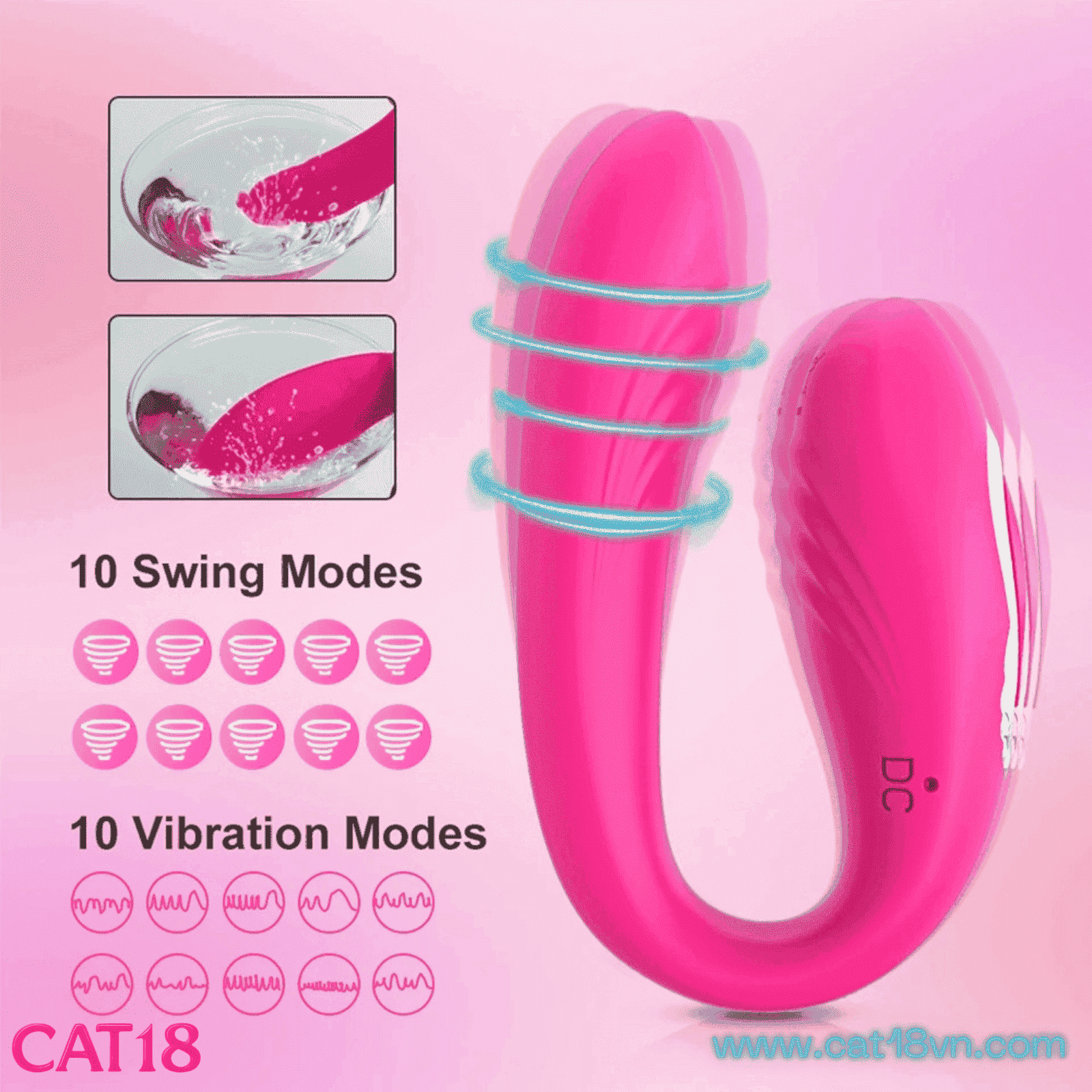 Máy Rung Ngoáy 360 Blush U CAT18-3